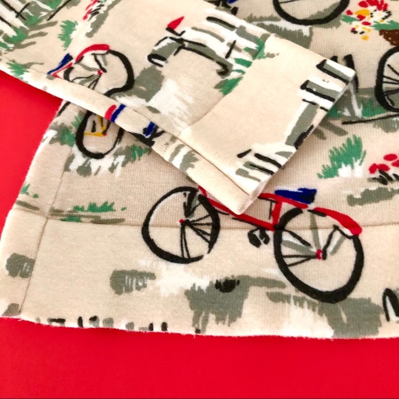 Charter Club cream bicycle pattern cardigan sweater - Picture 3 of 5